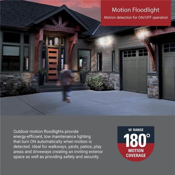 Outdoor LED Flood & Security Light - Motion Activated Dusk to Dawn - Picture 6 of 7